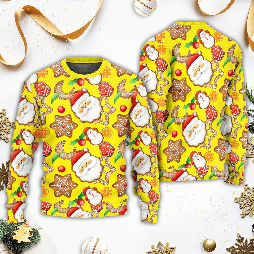 Christmas Santa Snowman Gingerbread Sweets – Sweater - Ugly Christmas Sweater