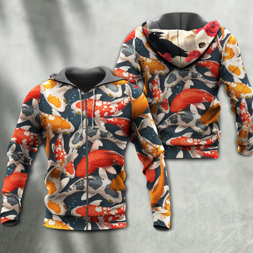 Koi Fish Colorful Art - 3D Hoodie