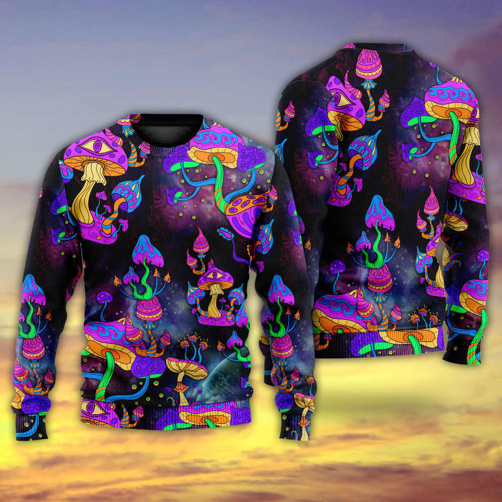 Hippie Mushroom Life Lover Art – Sweater - Ugly Christmas Sweater