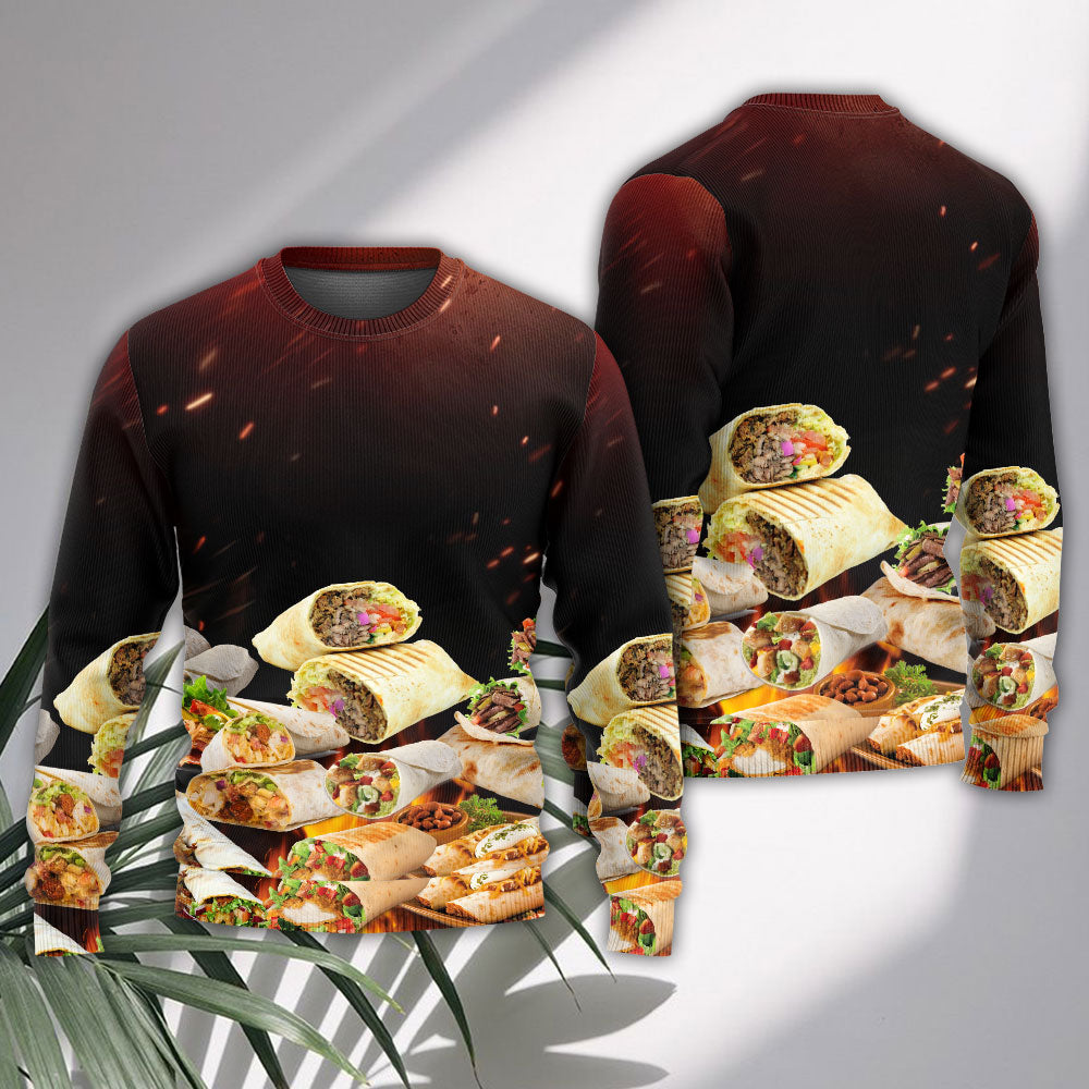 Burritos Fast Food Delicious Art – Sweater - Ugly Christmas Sweater