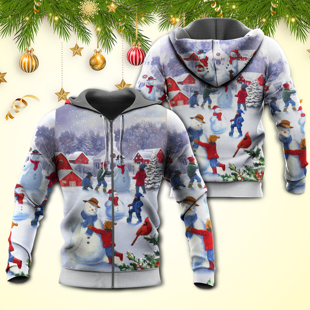 Christmas Children Love Snowman Christmas Town - Hoodie