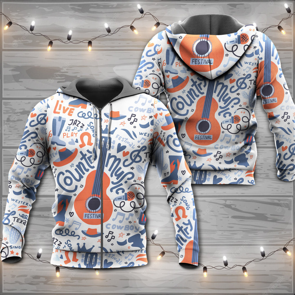 Guitar Country Music Festival Style - Hoodie