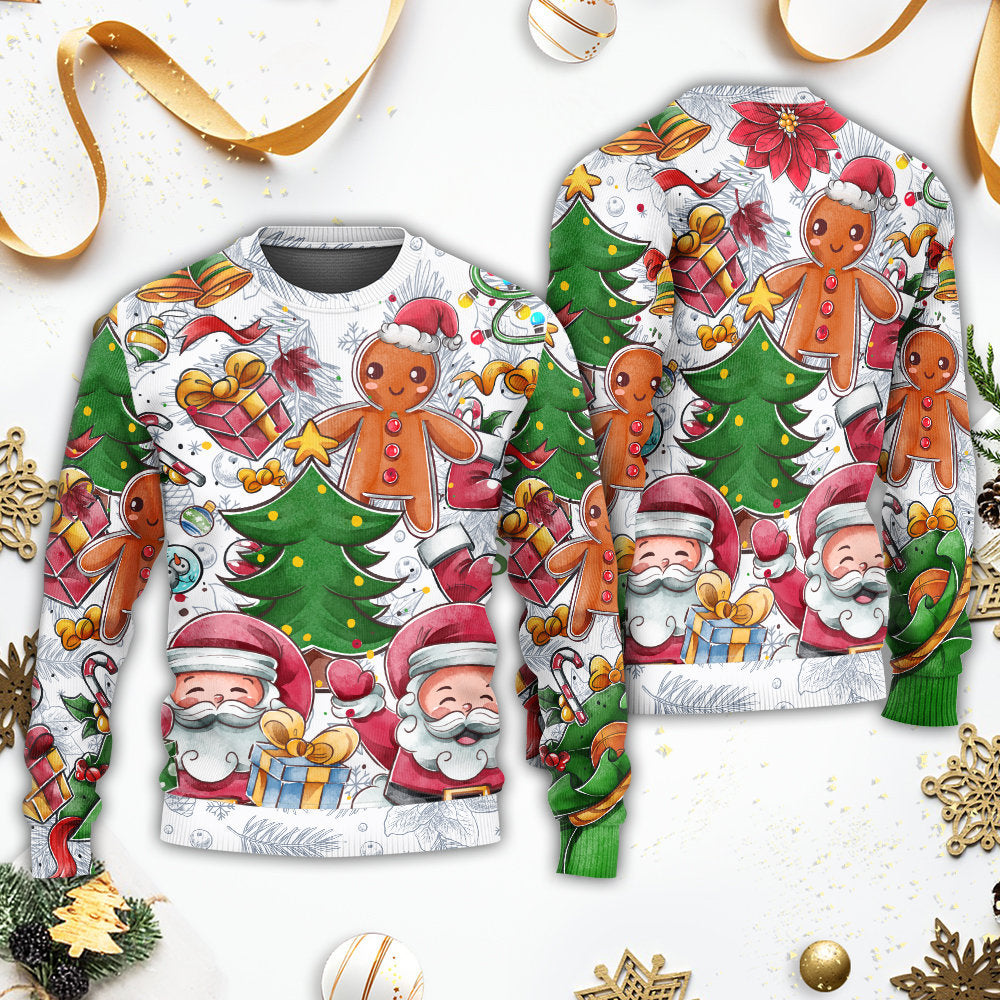 Christmas Santa Cutie Snowman Gingerbread – Sweater - Ugly Christmas Sweater