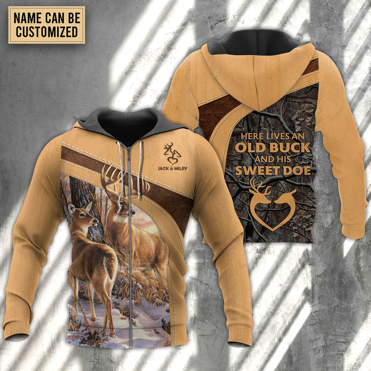 Old Buck And Sweet Doe Personalized - 3D Hoodie