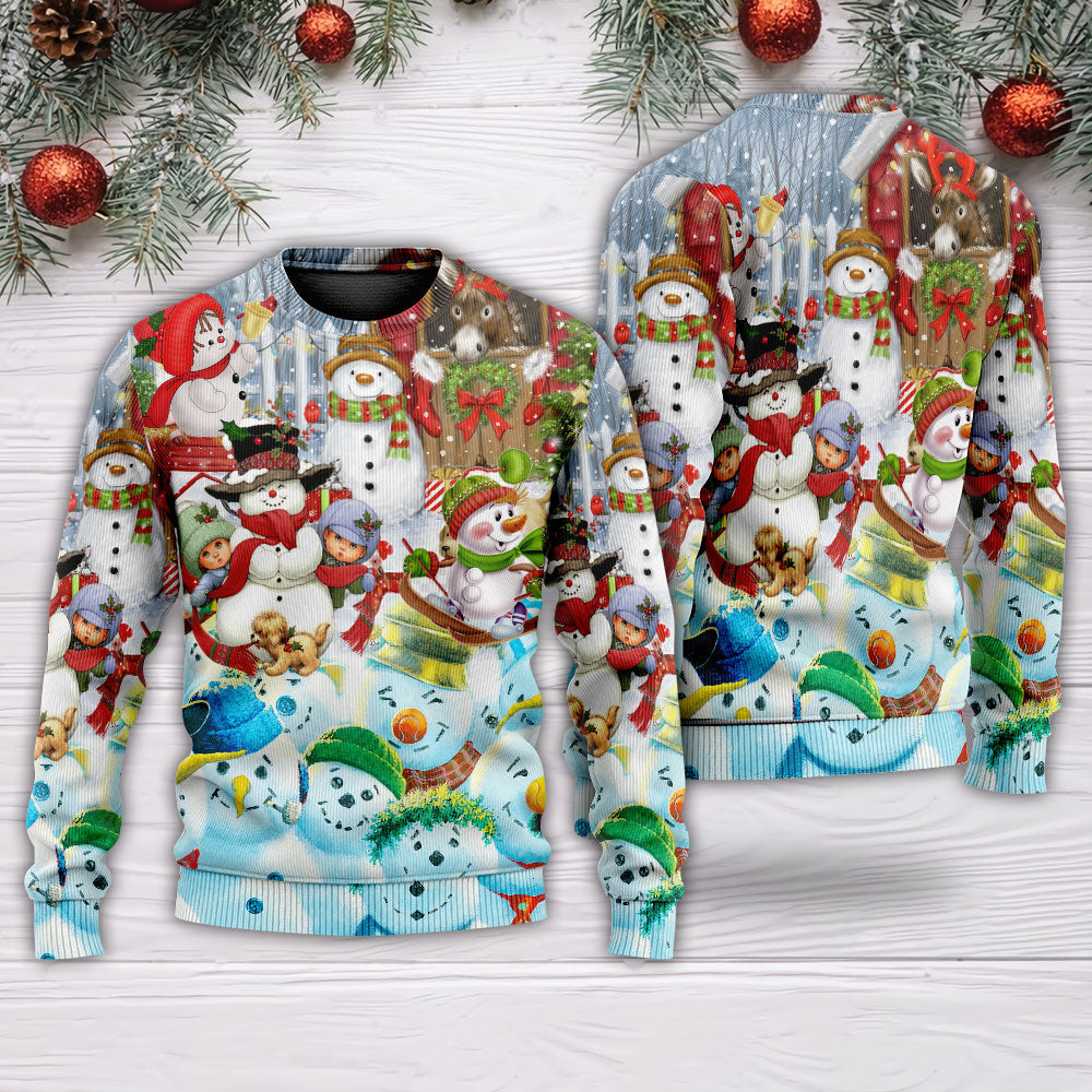 Snowman Happy Farm Holiday Christmas – Sweater - Ugly Christmas Sweater