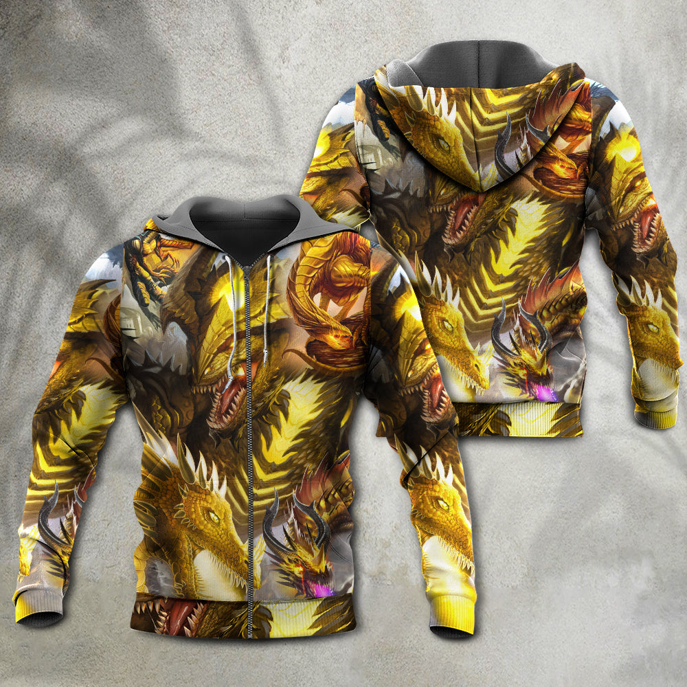 Dragon Gold Skull Fantasy - 3D Hoodie
