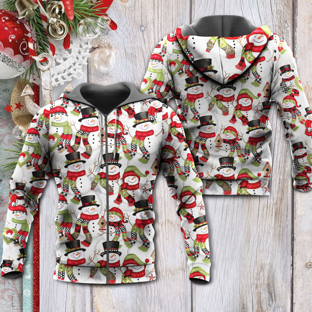 Christmas Snowman Family Happy Xmas - Hoodie