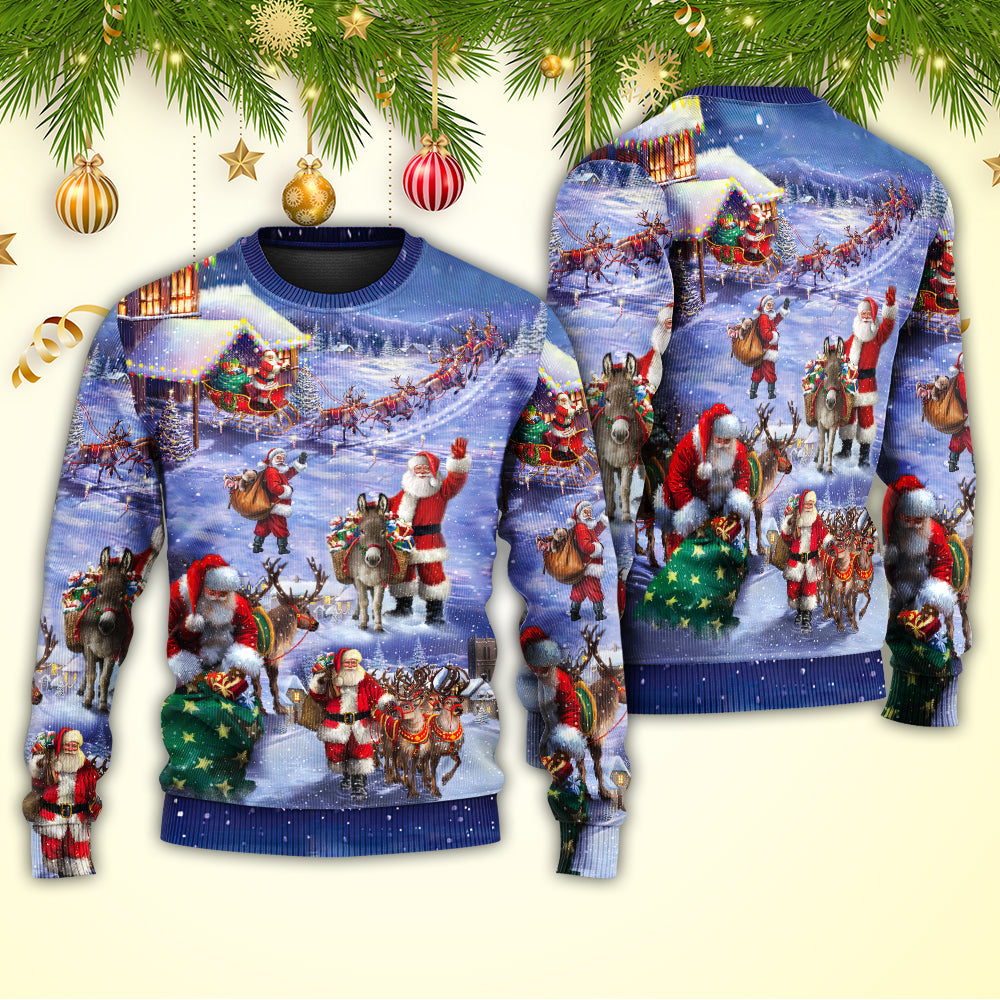 Christmas Santa Story Night Gift Art – Sweater - Ugly Christmas Sweater
