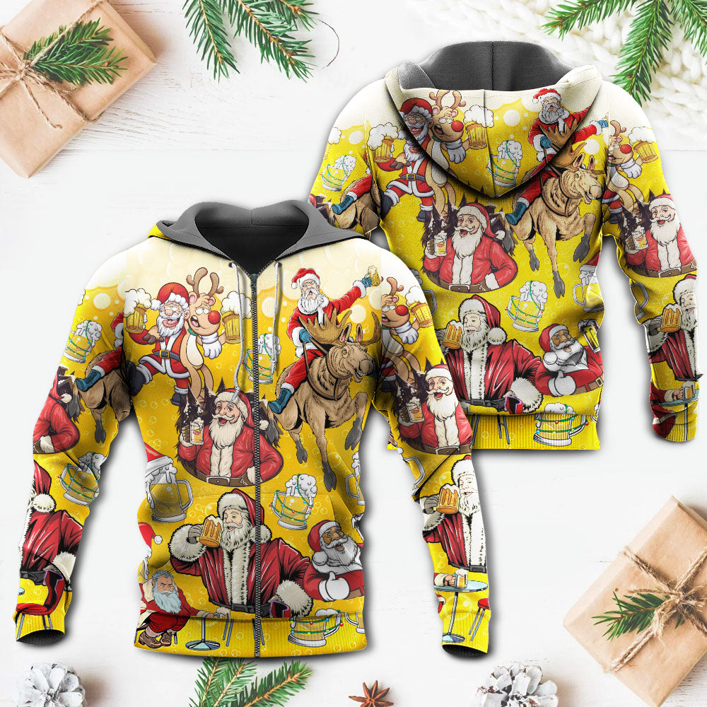 Beer Santa Funny Holiday Style - 3D Hoodie
