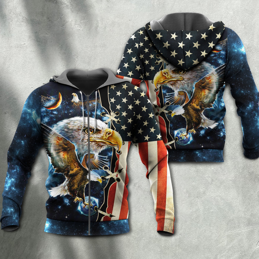 Eagle Galaxy America Art - 3D Hoodie