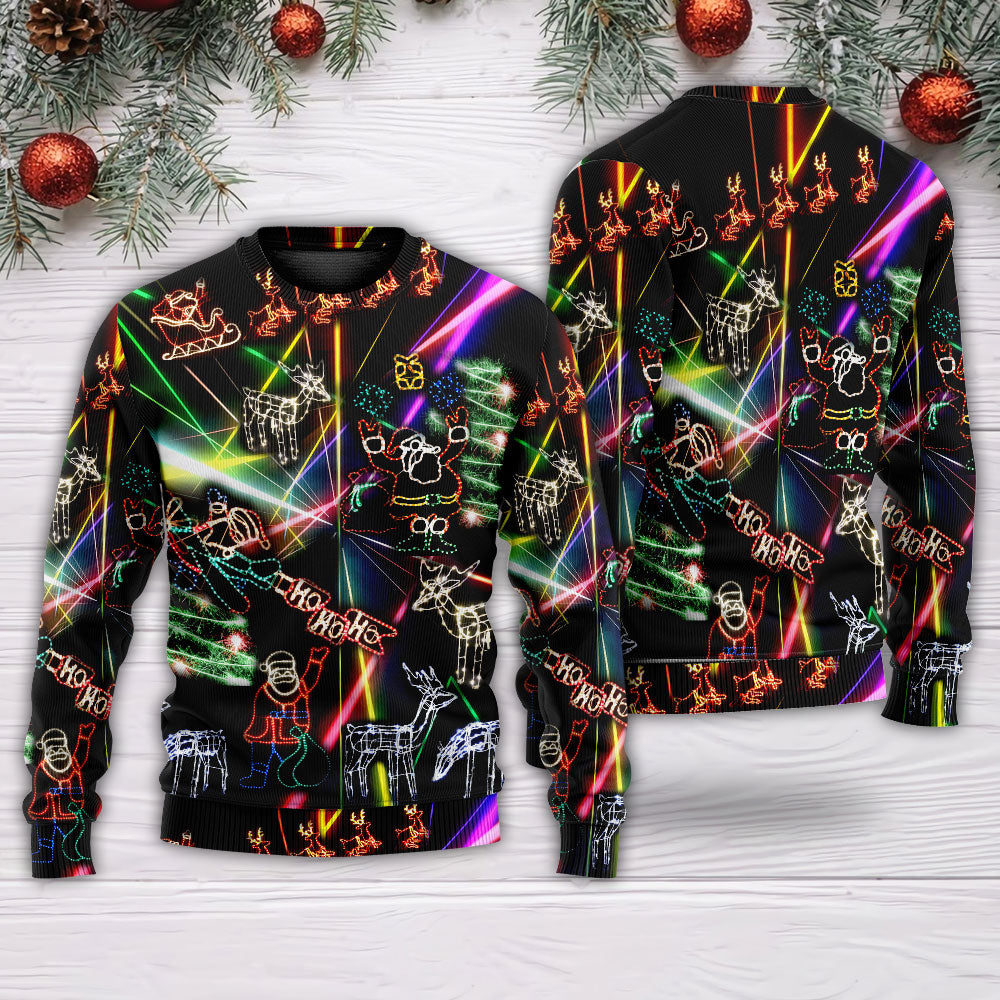 Christmas Tree Neon Art Snowman – Sweater - Ugly Christmas Sweater