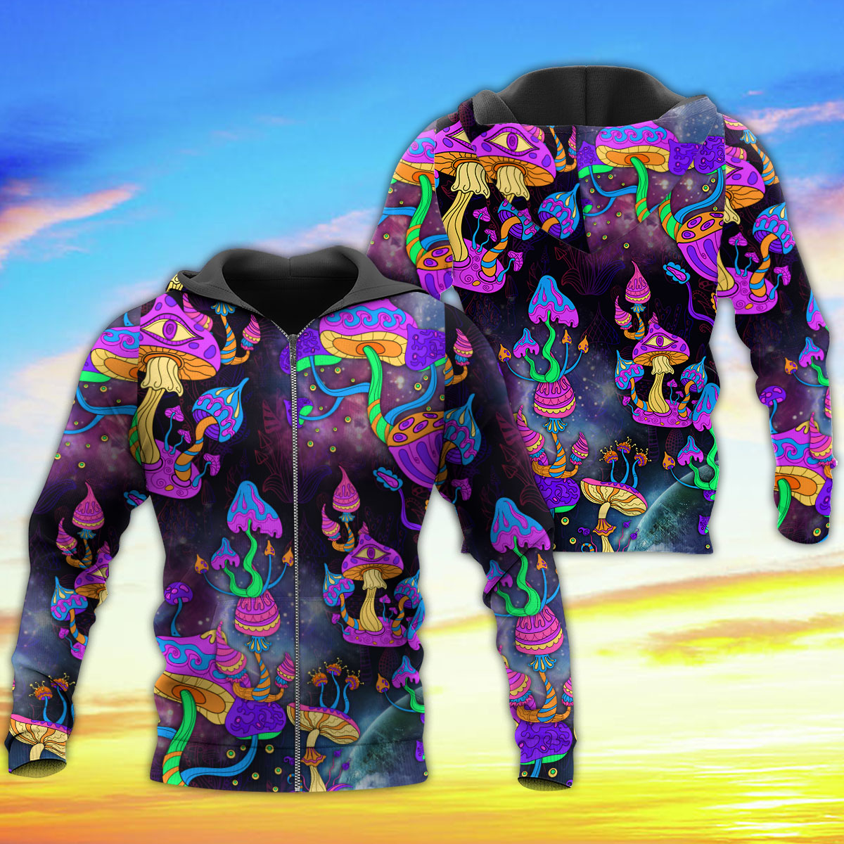 Hippie Mushroom Lover Art - 3D Hoodie