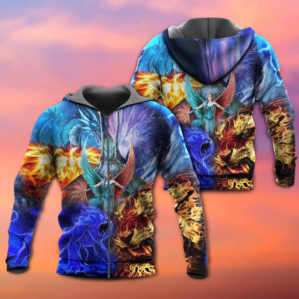 Dragon Different World Fantasy Art – 3D Hoodie