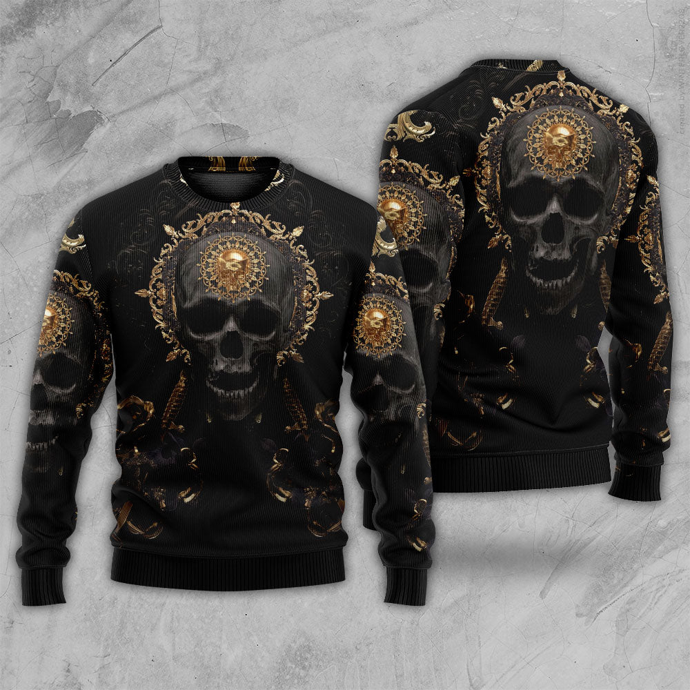 Golden Skull Royal Strength Art – Sweater - Ugly Christmas Sweater