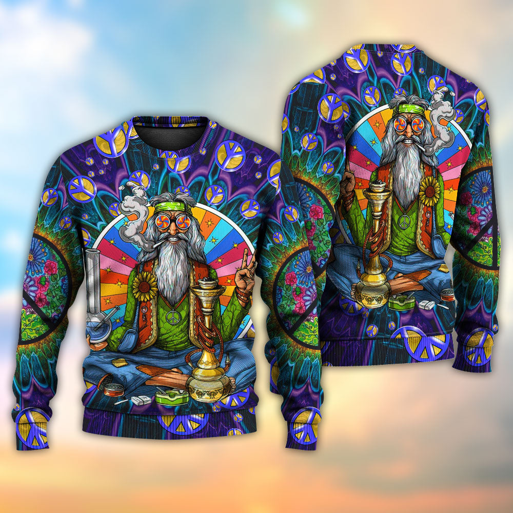 Hippie Peace Sign Retro Style – Sweater - Ugly Christmas Sweater