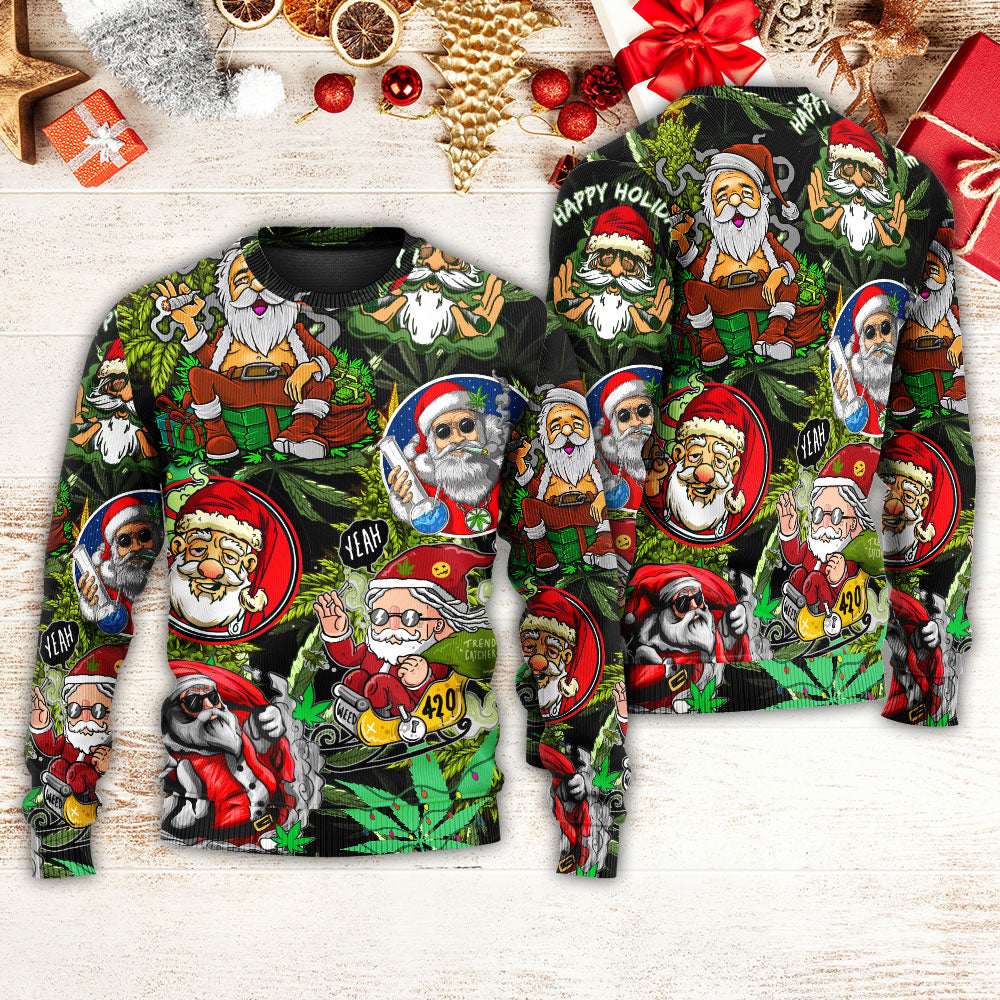 Christmas Hippie Santa Peace Style – Sweater - Ugly Christmas Sweater