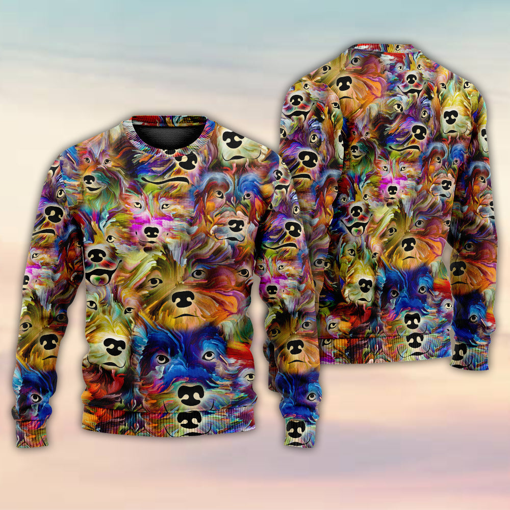 Dog Memory Painting Art Style – Sweater - Ugly Christmas Sweater