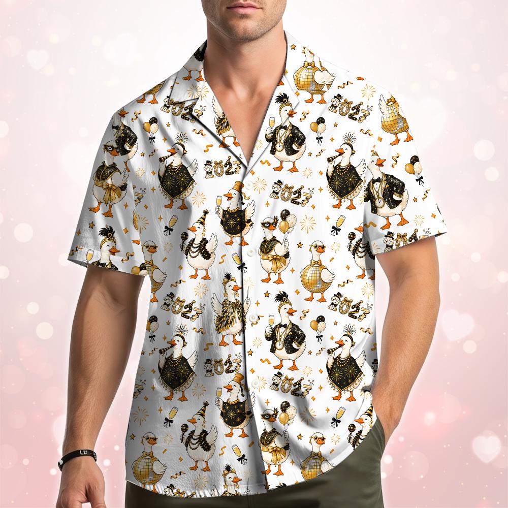New Year 2027 Funny Duck Countdown Party 1 – Hawaiian Shirt