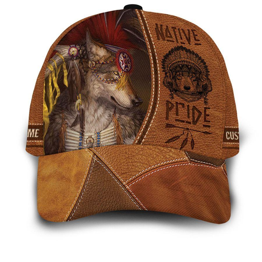 Personalized Wolf Feather Hat Native American Pride - 3D Printed Cap - CAPC01NGA210322-Owls Matrix