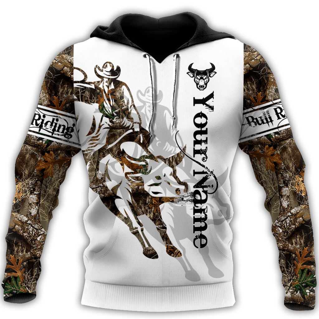 Bull Riding Tattoo Style Art – 3D Hoodie