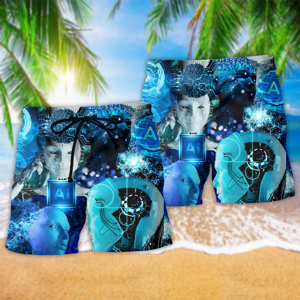 AI Life Lover Futuristic Style – Beach Short