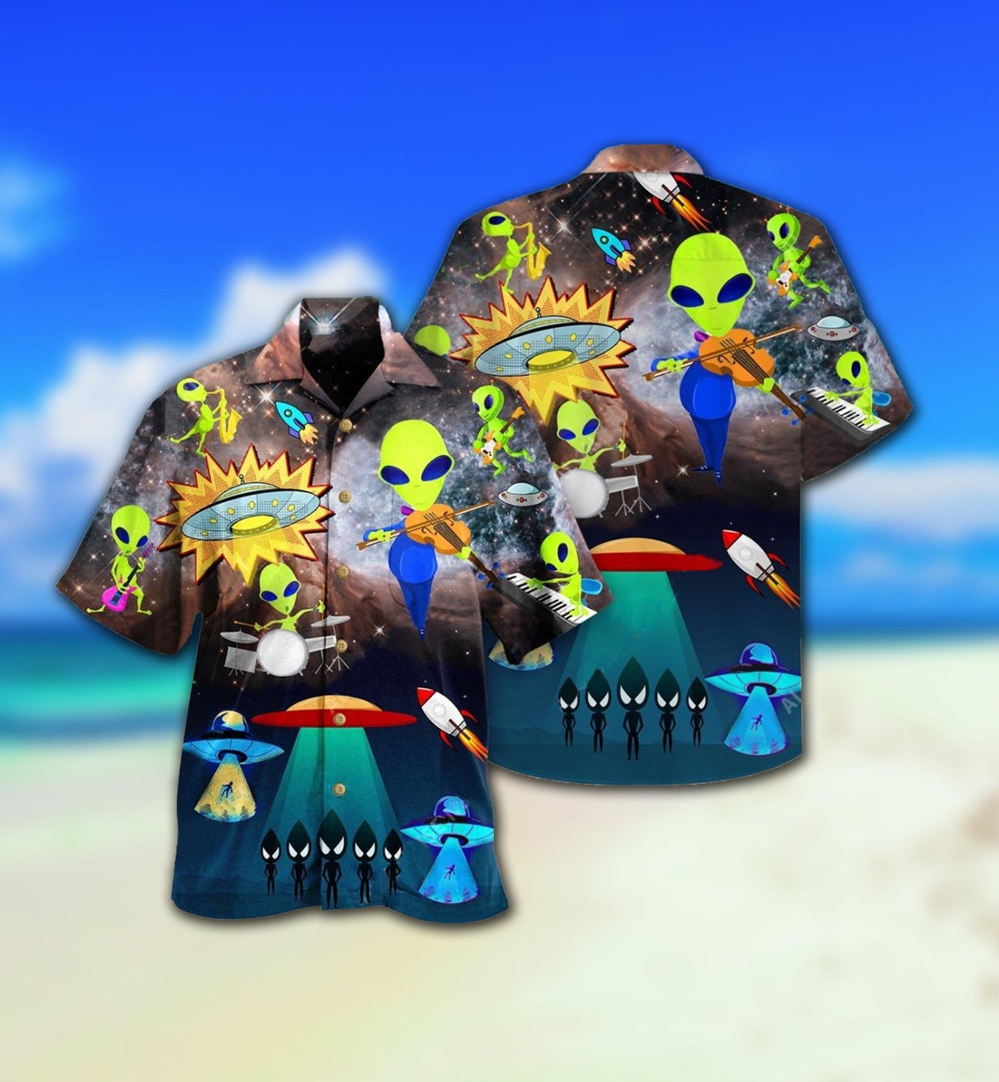 Aliens With Music Amazing Edition – Hawaiian Shirt