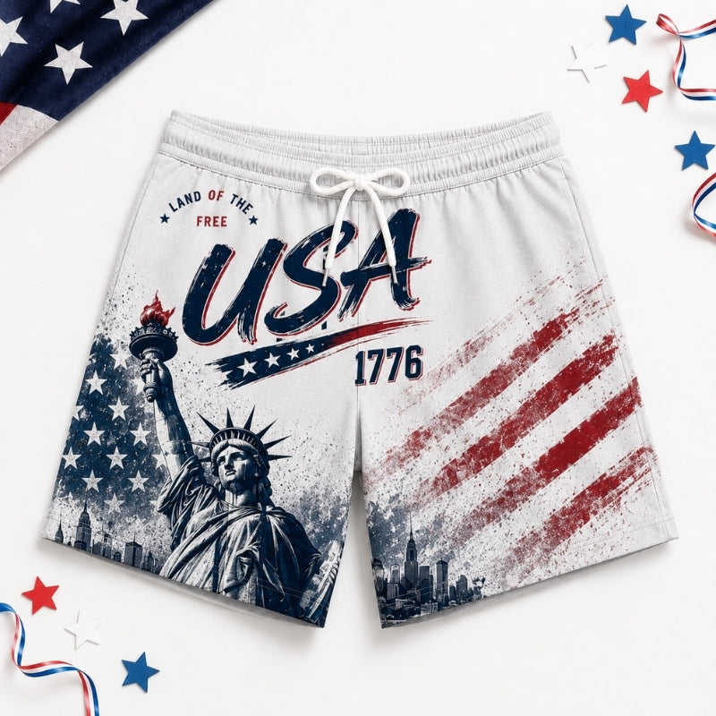 America 250th Anniversary Beach Short- USA Land of the Free Short