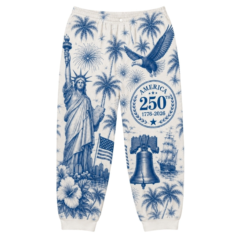 America 250th Anniversary Pajamas Short Sleeve - Palm Liberty Eagle