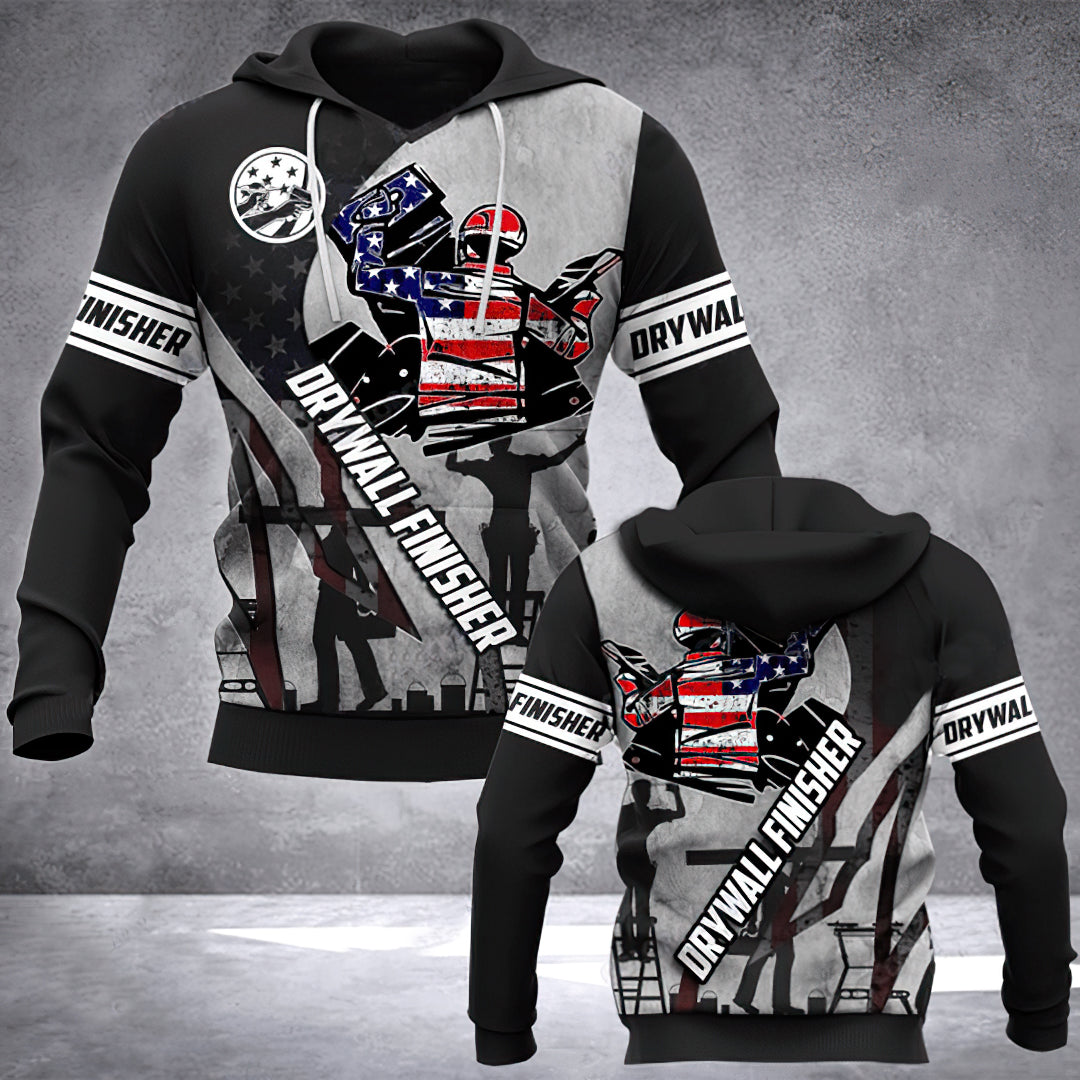 American Drywall Finisher Art – 3D Hoodie