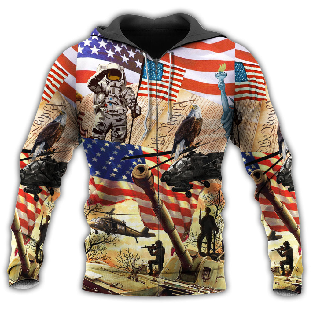 America Independence Day Flag Style - 3D Hoodie