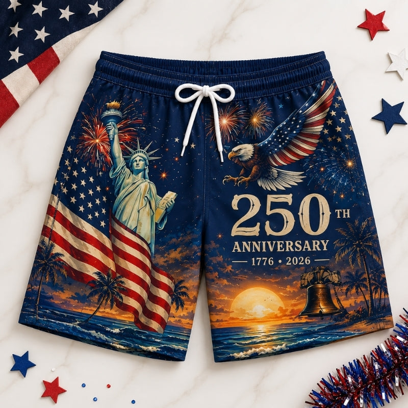 America 250th Anniversary Beach Short - Sunset Liberty Swim