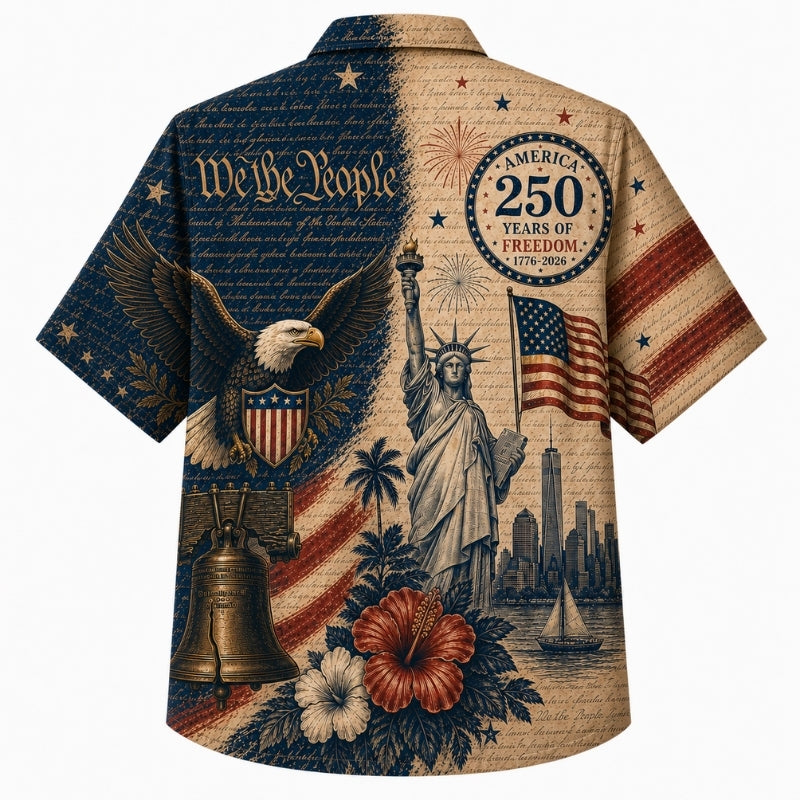 America 250th We The People Design Hawaiian Shirt