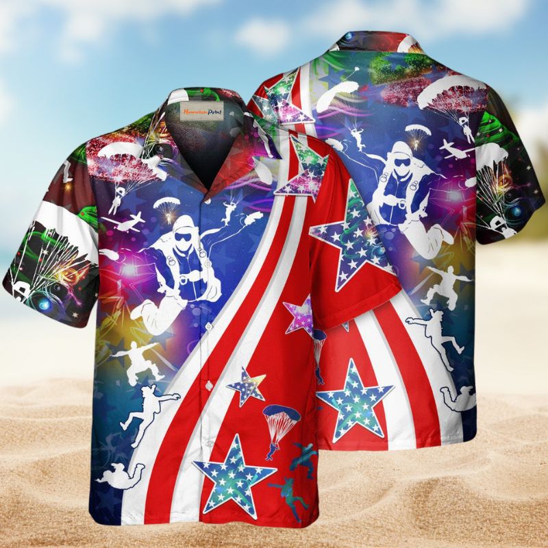 America Parachute Jump Christmas – Hawaiian Shirt