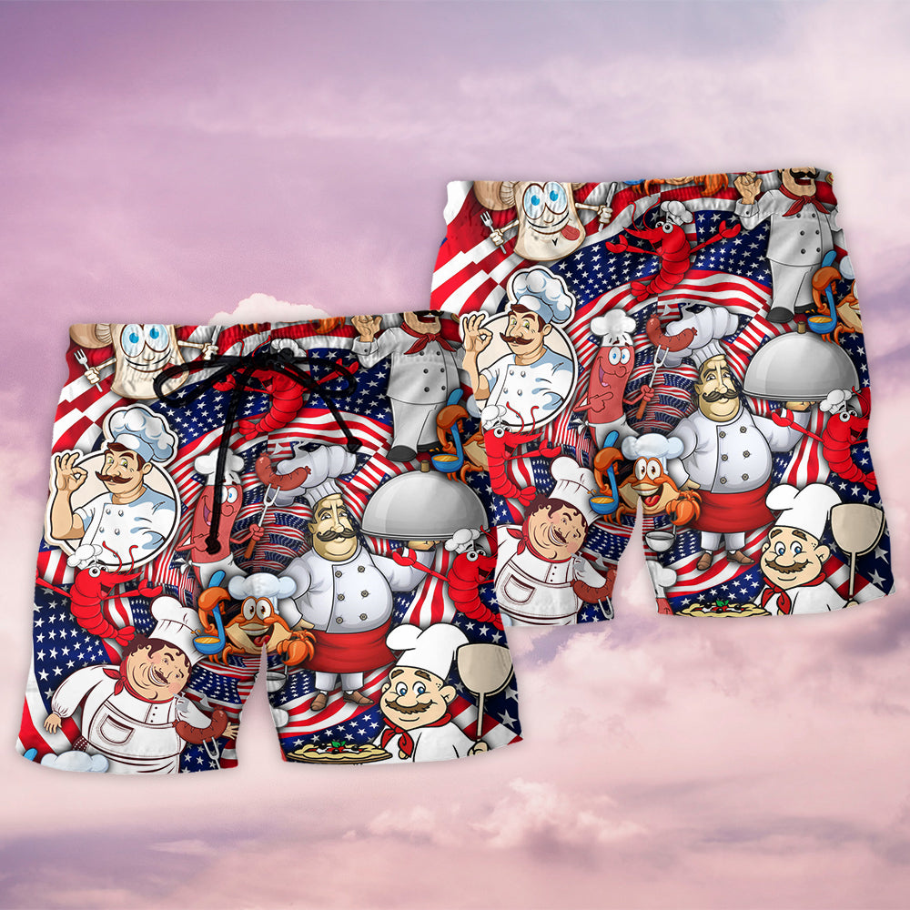 Patriotic Chef Independence Day Fun – Beach Short