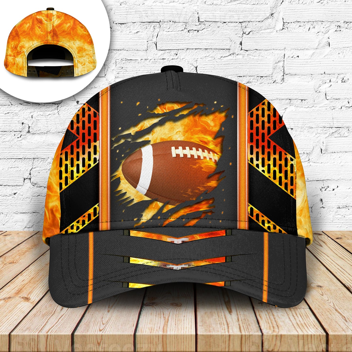 American Football On Fire Sports Style – Classic Cap