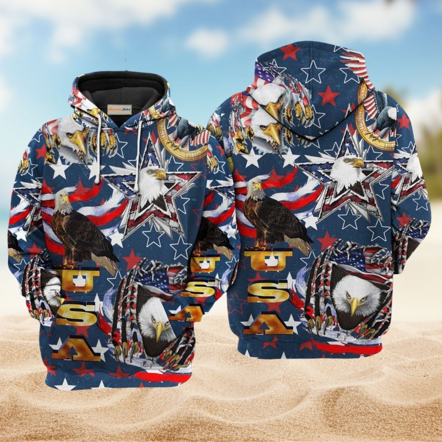 American Love Eagle Art – 3D Hoodie