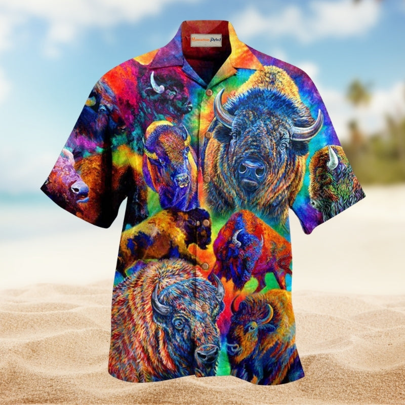 Animals Colorful Bisons Edition – Hawaiian Shirt