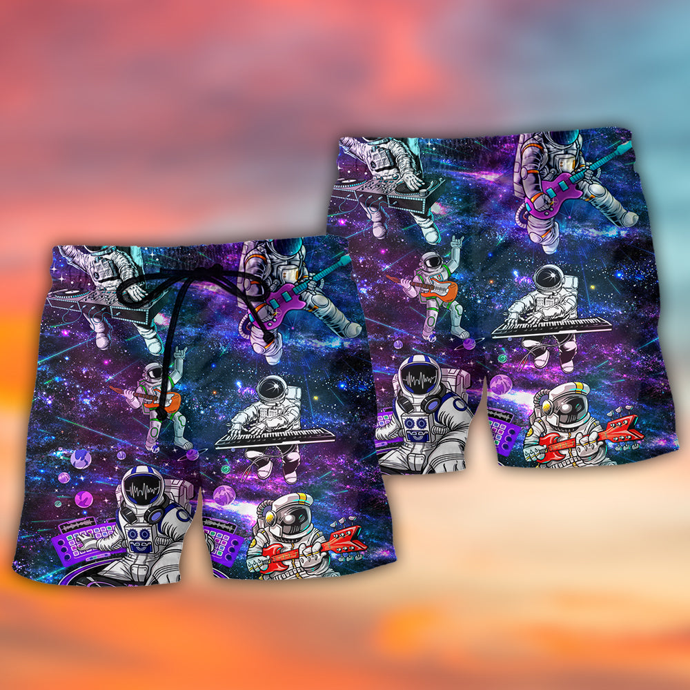 Astronaut Showtime Colorful Space Art – Beach Short
