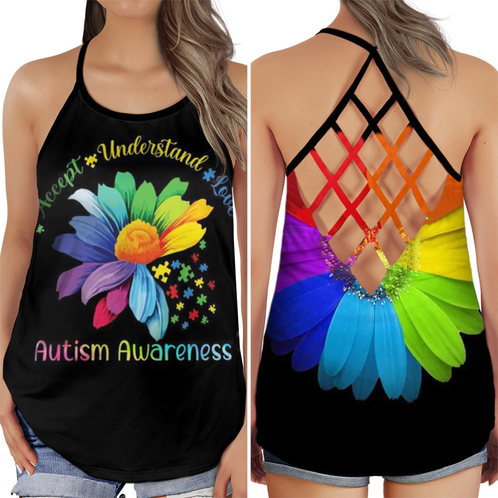 Autism Accept Understand Love Daisy – Hollow Tank Top