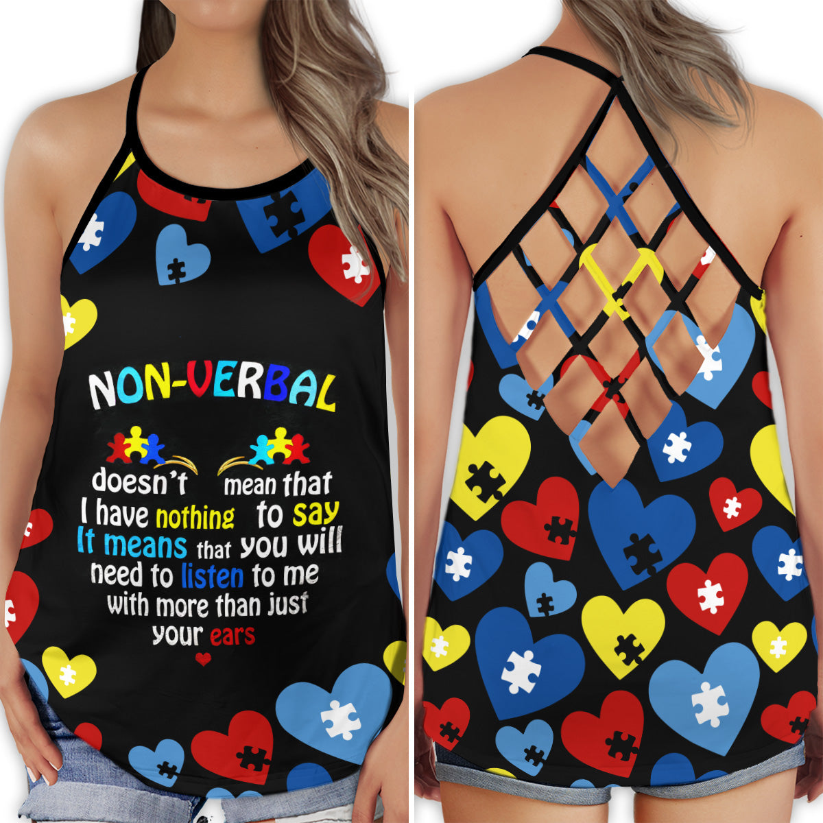 Autism Listen To Me Awareness – Hollow Tank Top
