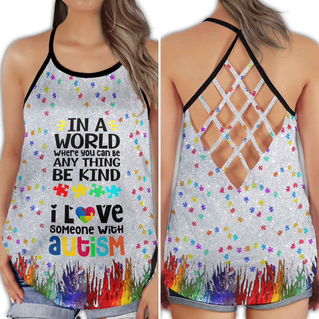 Autism Love In A World Message – Hollow Tank Top