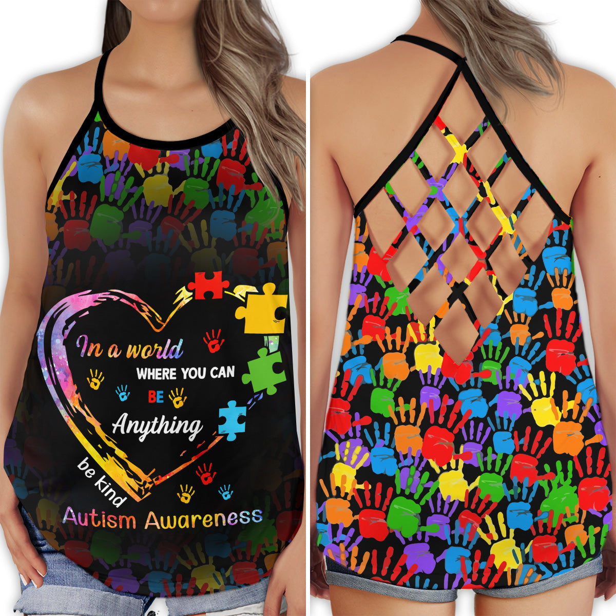Autism Be Kind Awareness – Hollow Tank Top