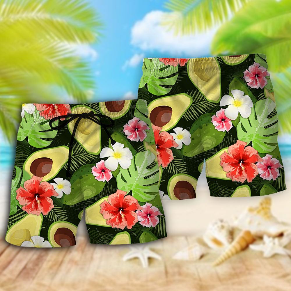 Avocado Tropical Floral - Beach Short