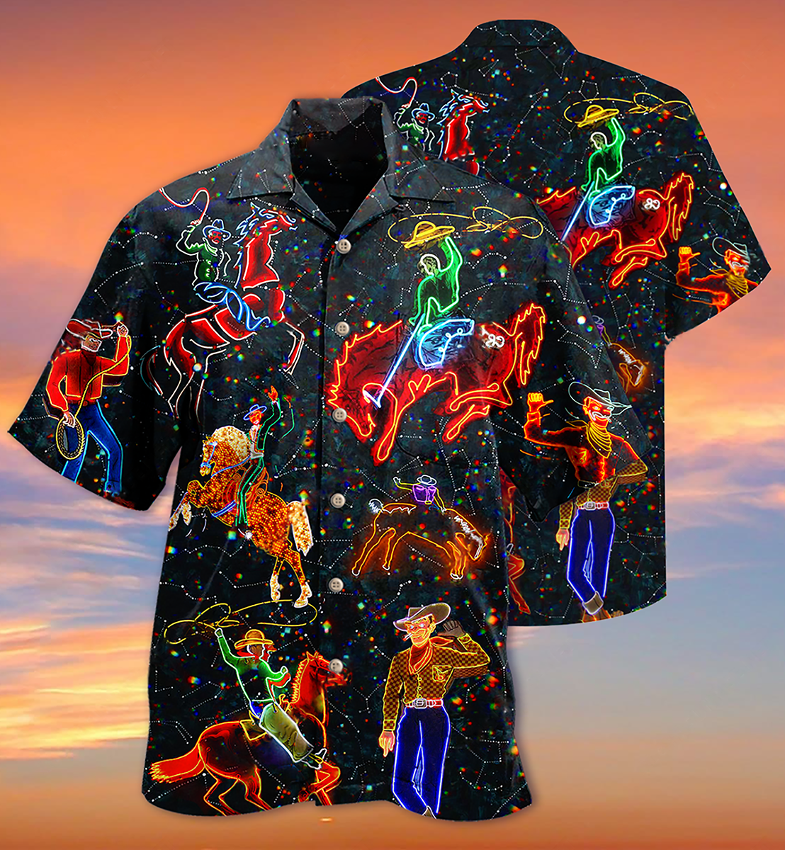 Neon Cowboy Love Life Cool Vintage Style - Hawaiian Shirt