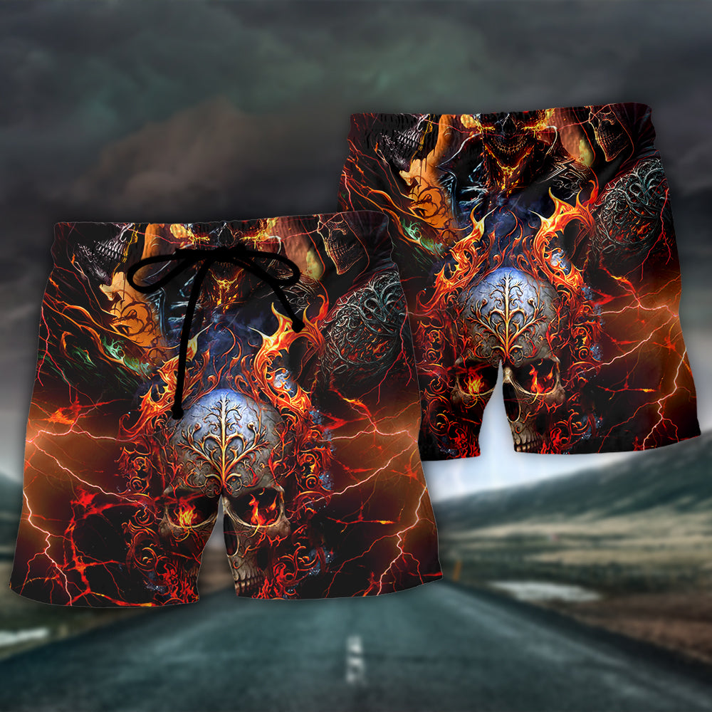 Skull Warning This Tattooed Man - Beach Short