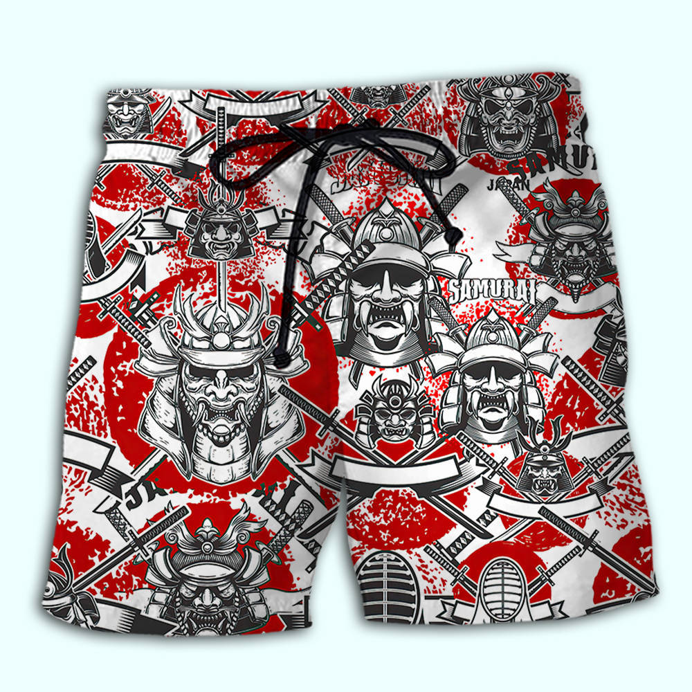 Samurai Warrior Japanese Art Style – Beach Short