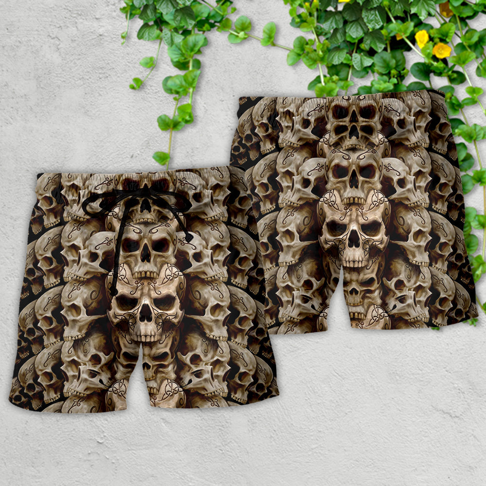 Dark Skull Inner Thoughts Art – Beach Short