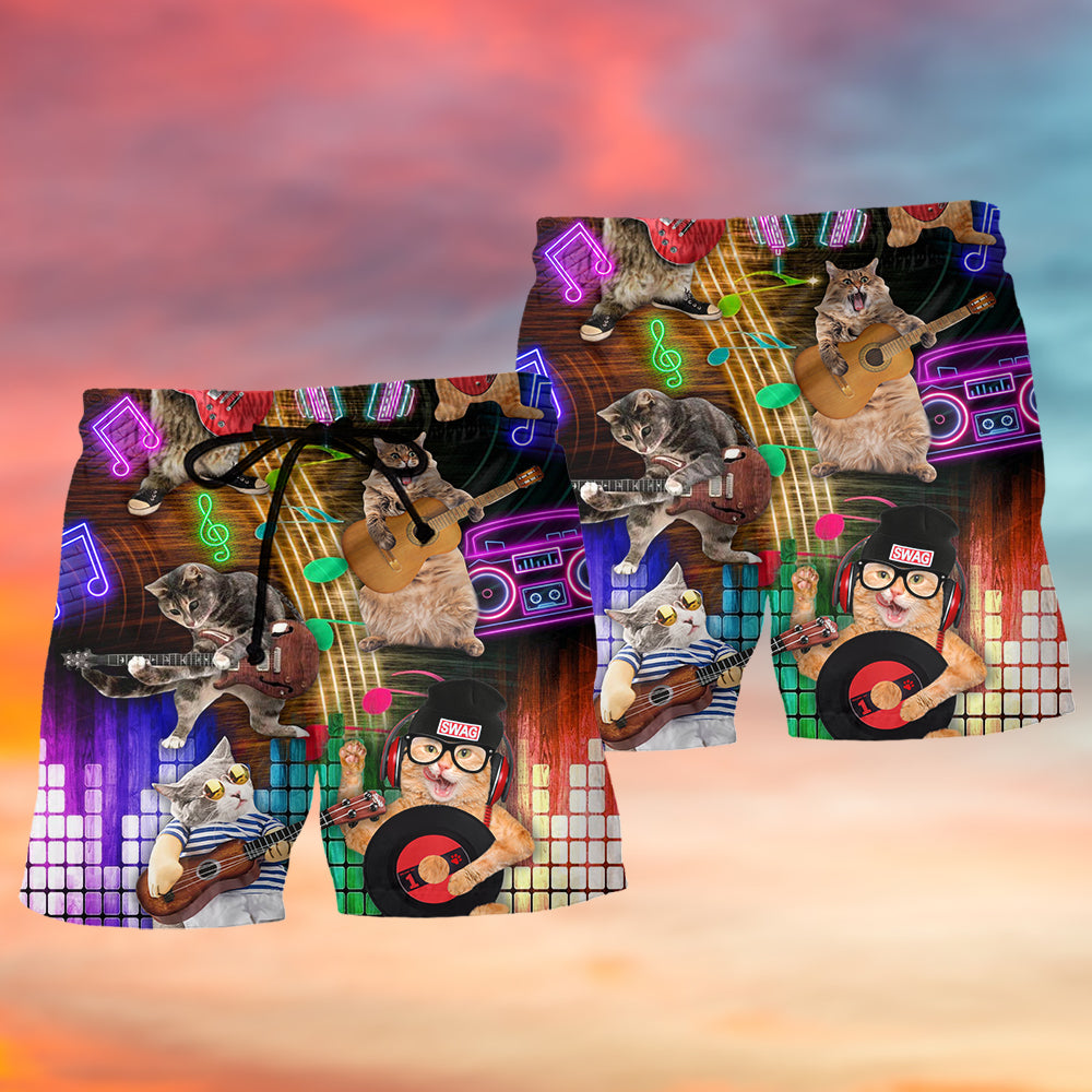 Cat Rocker Lovely Art Style – Beach Short