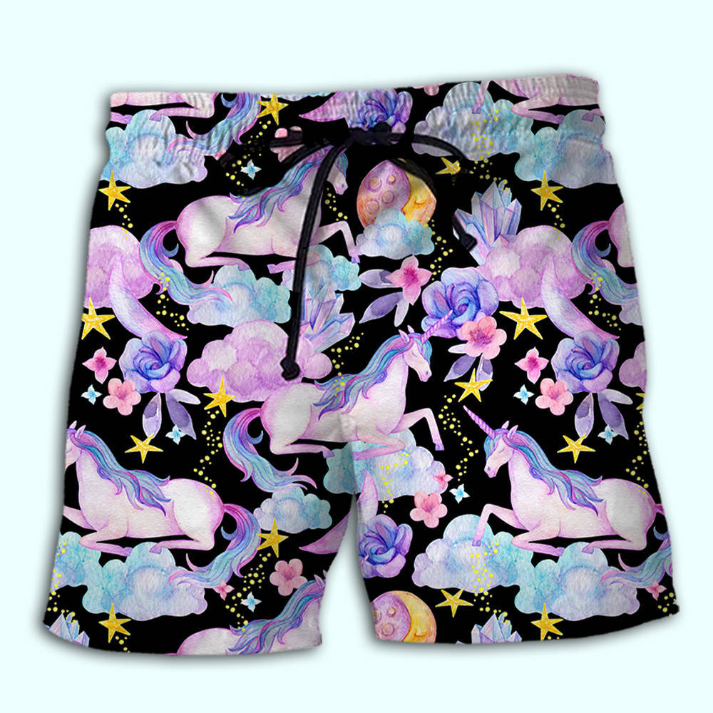 Unicorn Star Lovely Pastel Style – Beach Short