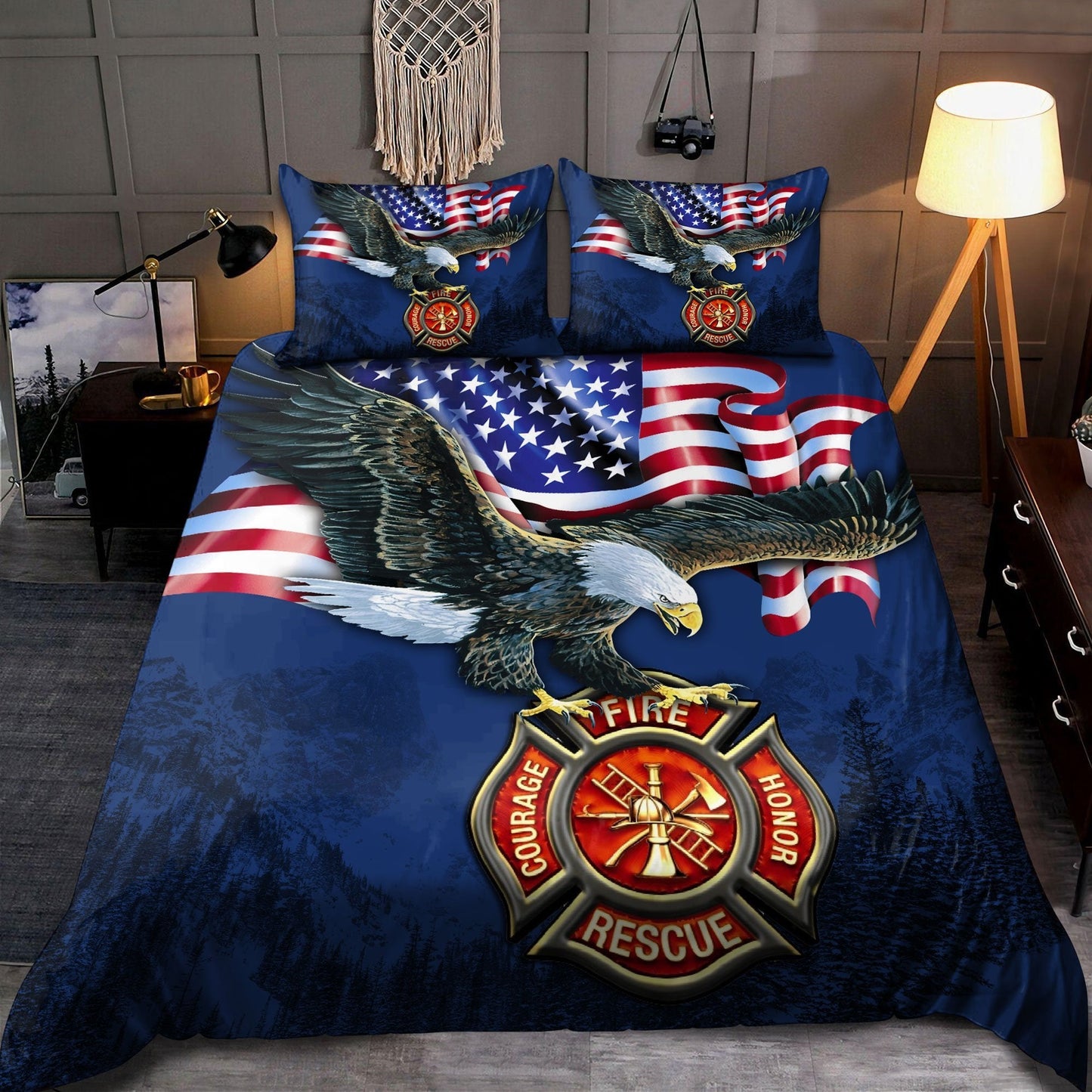Firefighter Love Bedding Cover For Firefighter Bedroom Decor